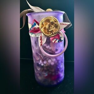 Vintage Jewlery gift Vase! Purple,Pink, & Gold oh my! Mystery Treasure Hunt!